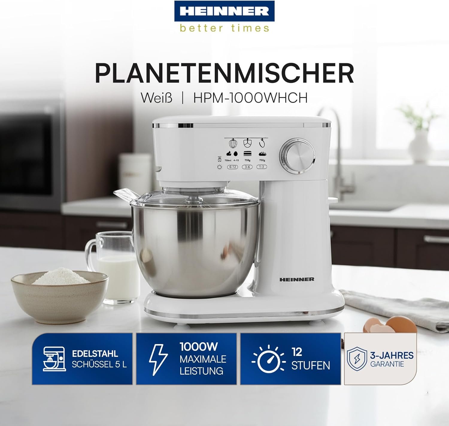 HPM 5L Standmixer – 600W mit Zubehör – Image 2