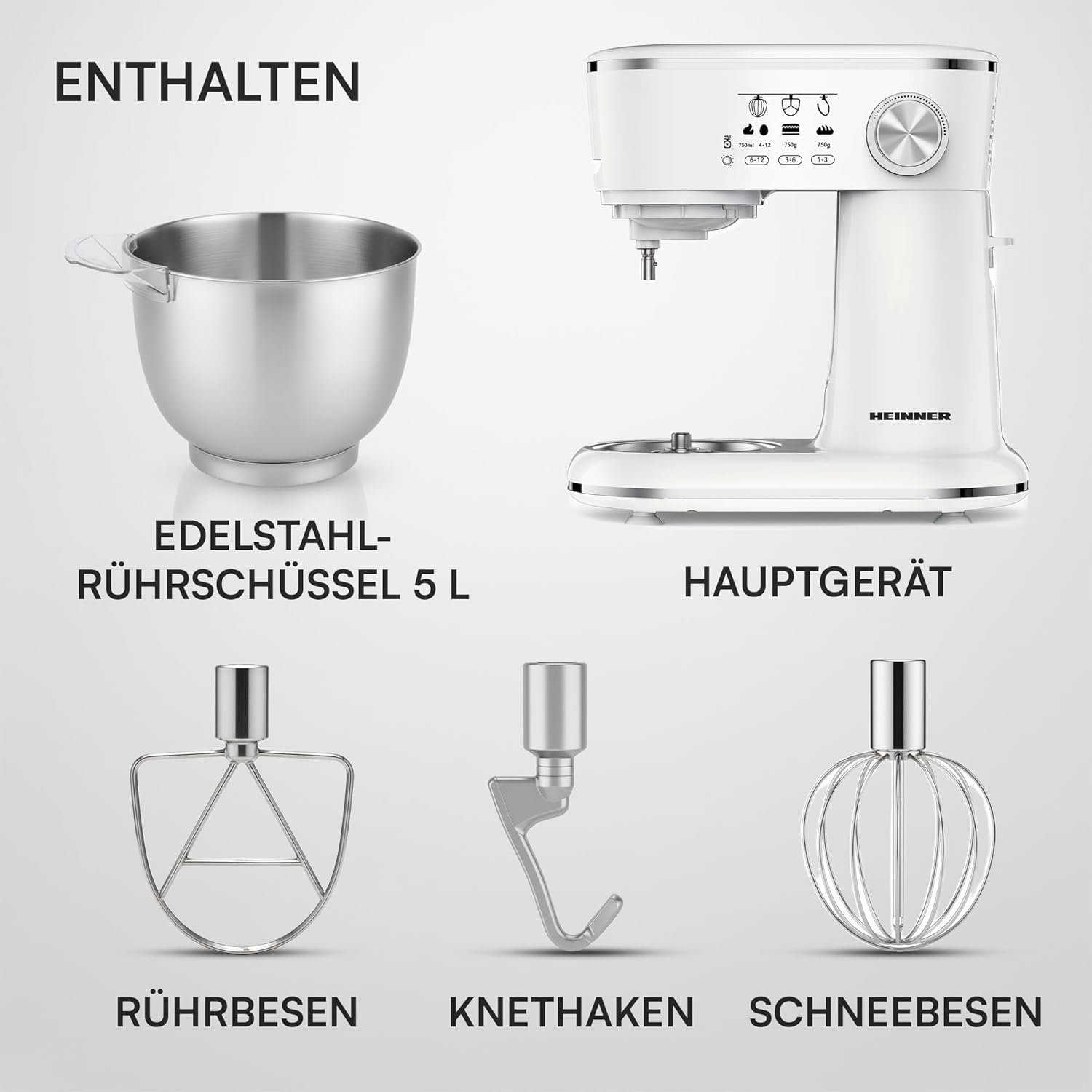 HPM 5L Standmixer – 600W mit Zubehör – Image 5