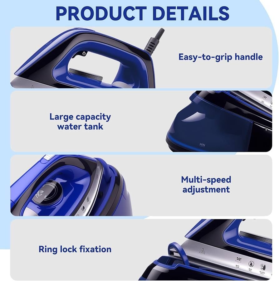 Dampfbügelstation 2400 W mit Keramiksohle – Image 5