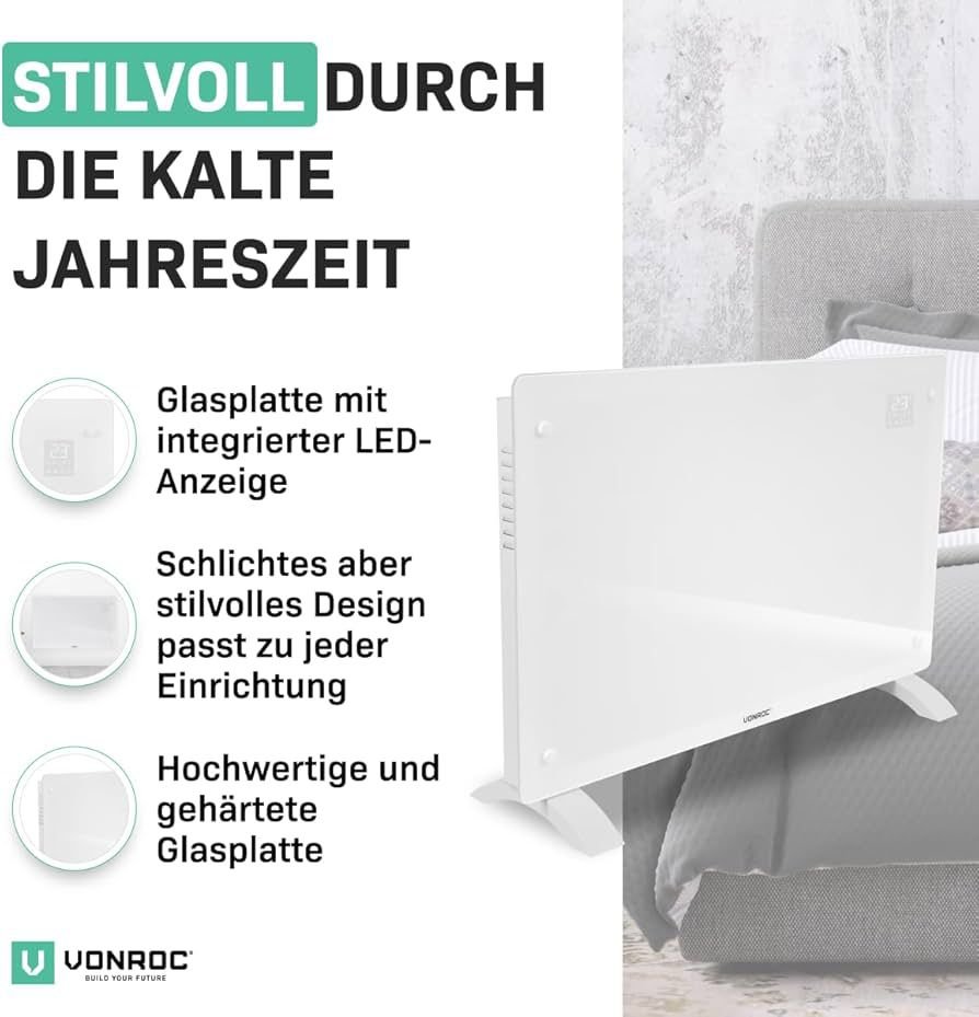 VONROC Elektroheizung 2000 W Konvektor – Image 2